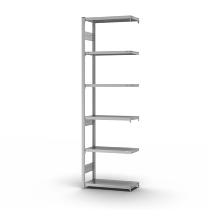 hofe Fachbodenregal Grundregal HZG25807AM zerlegt 6 Böden beidseitig (HxTxB) 2500x800x750mm verzinkt