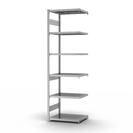 hofe Fachbodenregal Grundregal HZG25807AM zerlegt 6 Böden beidseitig (HxTxB) 2500x800x750mm verzinkt