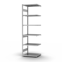 hofe Fachbodenregal Grundregal HZG25807AM zerlegt 6 Böden beidseitig (HxTxB) 2500x800x750mm verzinkt