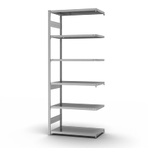 hofe Fachbodenregal Grundregal HZG25807AM zerlegt 6 Böden beidseitig (HxTxB) 2500x800x750mm verzinkt