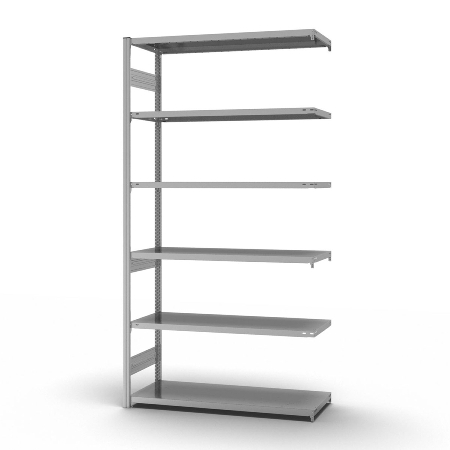 hofe Fachbodenregal Grundregal HZG25807AM zerlegt 6 Böden beidseitig (HxTxB) 2500x800x750mm verzinkt