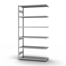 hofe Fachbodenregal Grundregal HZG25807AM zerlegt 6 Böden beidseitig (HxTxB) 2500x800x750mm verzinkt