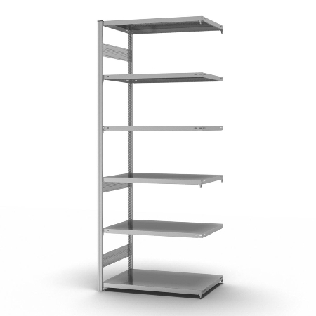 hofe Fachbodenregal Grundregal HZG25807AM zerlegt 6 Böden beidseitig (HxTxB) 2500x800x750mm verzinkt