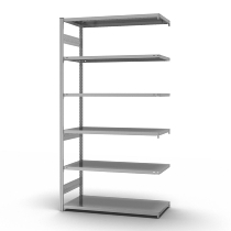 hofe Fachbodenregal Grundregal HZG25807AM zerlegt 6 Böden beidseitig (HxTxB) 2500x800x750mm verzinkt