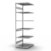 hofe Fachbodenregal Grundregal HZG25807AM zerlegt 6 Böden beidseitig (HxTxB) 2500x800x750mm verzinkt