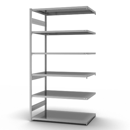 hofe Fachbodenregal Grundregal HZG25807AM zerlegt 6 Böden beidseitig (HxTxB) 2500x800x750mm verzinkt