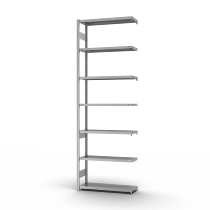 hofe Fachbodenregal Anbauregal HZA30513AM zerlegt 7 Böden beidseitig (HxTxB) 3000x500x1300mm verzinkt
