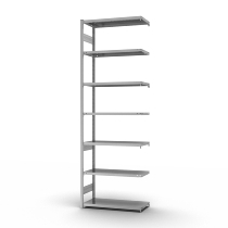 hofe Fachbodenregal Anbauregal HZA30513AM zerlegt 7 Böden beidseitig (HxTxB) 3000x500x1300mm verzinkt