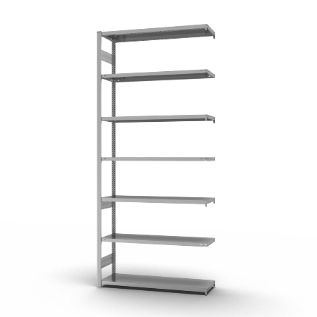 hofe Fachbodenregal Anbauregal HZA30513AM zerlegt 7 Böden beidseitig (HxTxB) 3000x500x1300mm verzinkt