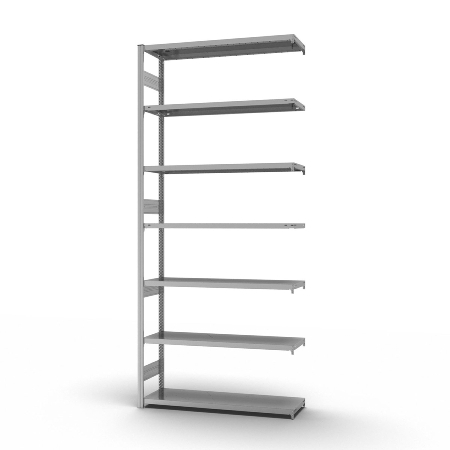 hofe Fachbodenregal Anbauregal HZA30813AS zerlegt 7 Böden beidseitig (HxTxB) 3000x800x1300mm verzinkt