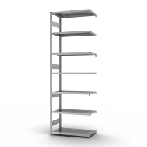 hofe Fachbodenregal Anbauregal HZA30813AS zerlegt 7 Böden beidseitig (HxTxB) 3000x800x1300mm verzinkt