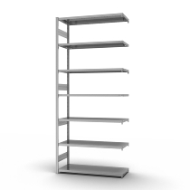 hofe Fachbodenregal Anbauregal HZA30813AS zerlegt 7 Böden beidseitig (HxTxB) 3000x800x1300mm verzinkt