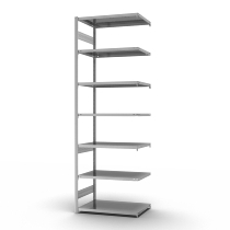 hofe Fachbodenregal Anbauregal HZA30513AM zerlegt 7 Böden beidseitig (HxTxB) 3000x500x1300mm verzinkt