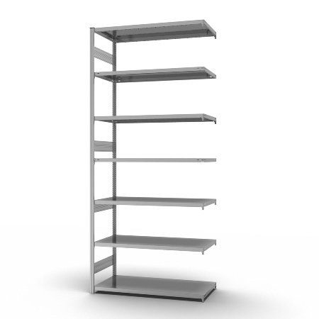 hofe Fachbodenregal Anbauregal HZA30813AS zerlegt 7 Böden beidseitig (HxTxB) 3000x800x1300mm verzinkt