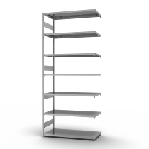 hofe Fachbodenregal Anbauregal HZA30813AS zerlegt 7 Böden beidseitig (HxTxB) 3000x800x1300mm verzinkt