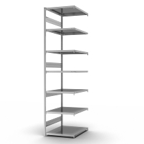 hofe Fachbodenregal Anbauregal HZA30813AS zerlegt 7 Böden beidseitig (HxTxB) 3000x800x1300mm verzinkt