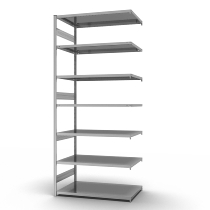 hofe Fachbodenregal Anbauregal HZA30813AS zerlegt 7 Böden beidseitig (HxTxB) 3000x800x1300mm verzinkt