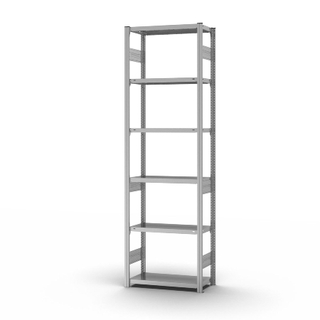 hofe Fachbodenregal Grundregal HZG25807AM zerlegt 6 Böden beidseitig (HxTxB) 2500x800x750mm verzinkt