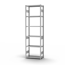 hofe Fachbodenregal Grundregal HZG25807AM zerlegt 6 Böden beidseitig (HxTxB) 2500x800x750mm verzinkt