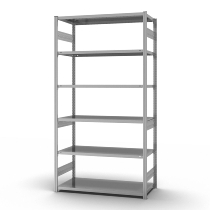 hofe Fachbodenregal Grundregal HZG25807AM zerlegt 6 Böden beidseitig (HxTxB) 2500x800x750mm verzinkt