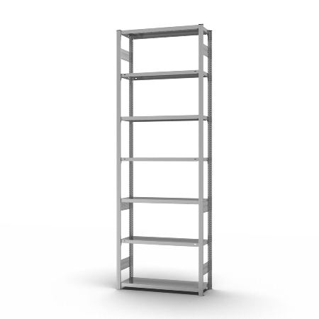 hofe Fachbodenregal Anbauregal HZA30513AM zerlegt 7 Böden beidseitig (HxTxB) 3000x500x1300mm verzinkt
