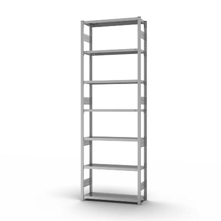 hofe Fachbodenregal Anbauregal HZA30813AS zerlegt 7 Böden beidseitig (HxTxB) 3000x800x1300mm verzinkt