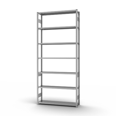 hofe Fachbodenregal Anbauregal HZA30513AM zerlegt 7 Böden beidseitig (HxTxB) 3000x500x1300mm verzinkt