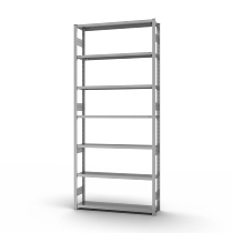 hofe Fachbodenregal Anbauregal HZA30813AS zerlegt 7 Böden beidseitig (HxTxB) 3000x800x1300mm verzinkt