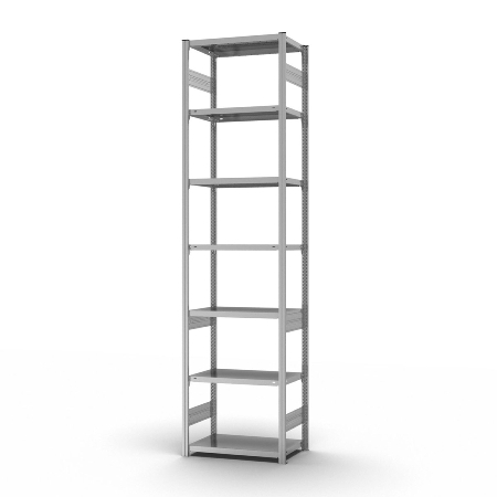 hofe Fachbodenregal Anbauregal HZA30513AM zerlegt 7 Böden beidseitig (HxTxB) 3000x500x1300mm verzinkt