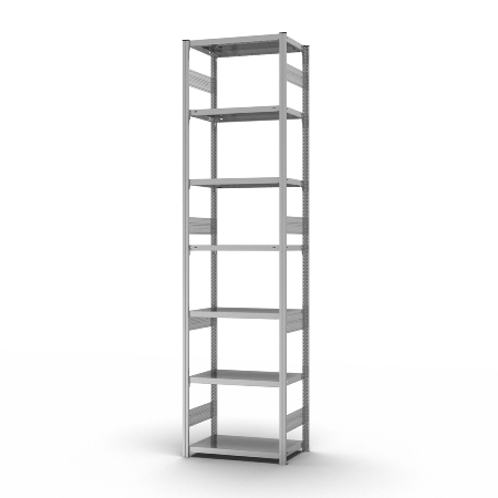 hofe Fachbodenregal Anbauregal HZA30813AS zerlegt 7 Böden beidseitig (HxTxB) 3000x800x1300mm verzinkt