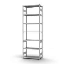 hofe Fachbodenregal Anbauregal HZA30513AM zerlegt 7 Böden beidseitig (HxTxB) 3000x500x1300mm verzinkt
