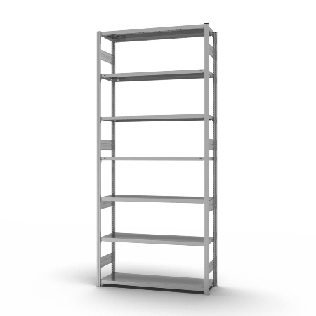 hofe Fachbodenregal Anbauregal HZA30813AS zerlegt 7 Böden beidseitig (HxTxB) 3000x800x1300mm verzinkt