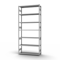 hofe Fachbodenregal Anbauregal HZA30813AS zerlegt 7 Böden beidseitig (HxTxB) 3000x800x1300mm verzinkt