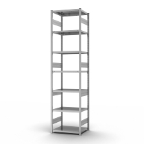 hofe Fachbodenregal Anbauregal HZA30813AS zerlegt 7 Böden beidseitig (HxTxB) 3000x800x1300mm verzinkt