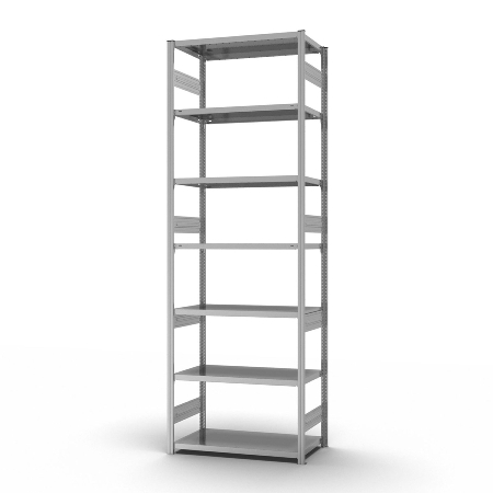 hofe Fachbodenregal Anbauregal HZA30813AS zerlegt 7 Böden beidseitig (HxTxB) 3000x800x1300mm verzinkt