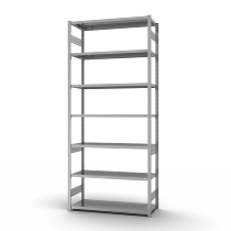 hofe Fachbodenregal Anbauregal HZA30513AM zerlegt 7 Böden beidseitig (HxTxB) 3000x500x1300mm verzinkt