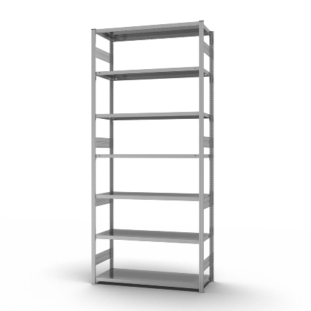 hofe Fachbodenregal Anbauregal HZA30813AS zerlegt 7 Böden beidseitig (HxTxB) 3000x800x1300mm verzinkt