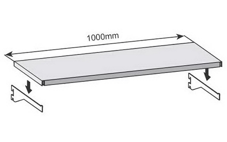 hofe Fachböden K 10022 für Wandregale Stecksystem RR (BxT) 1000x175mm Lichtgrau