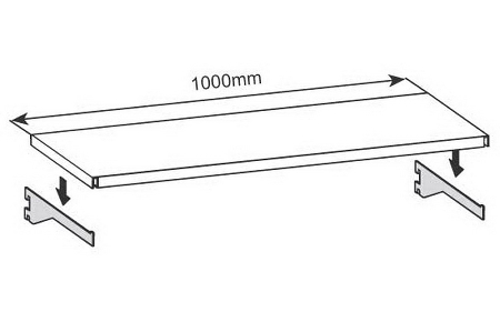 hofe Konsolträger K 624175 für Wandregale Stecksystem RR für Bodentiefe 175 mm Lichtgrau
