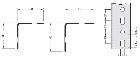 hofe Winkelpfosten Fachlast -125kg Z38185 (Maße) 38/38/1,7 x Länge 1850mm verzinkt (4er Pack)