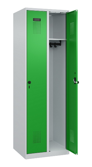 C+P Spind Evolo PLUS 049000-30 bodenstehend 3 Abt. 300mm Drehriegel (HxBxT) 1850x900x500mm 7035/0004