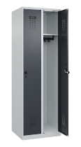 C+P Spind Evolo PLUS 049000-30 bodenstehend 3 Abt. 300mm Drehriegel (HxBxT) 1850x900x500mm 7035/0004