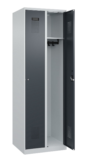 C+P Spind Evolo PLUS 049000-30 bodenstehend 3 Abt. 300mm Drehriegel (HxBxT) 1850x900x500mm 7035/0004