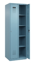 C+P Wäsche-Spind Evolo PLUS 049010-22B mit Füßen 2 Abt.je 400mm Drehriegel (HxBxT) 1950x800x500mm 0010/0010