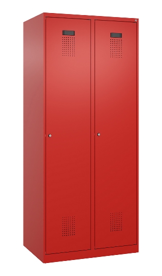 C+P Wäsche-Spind Evolo PLUS 049010-22B mit Füßen 2 Abt.je 400mm Drehriegel (HxBxT) 1950x800x500mm 0010/0010
