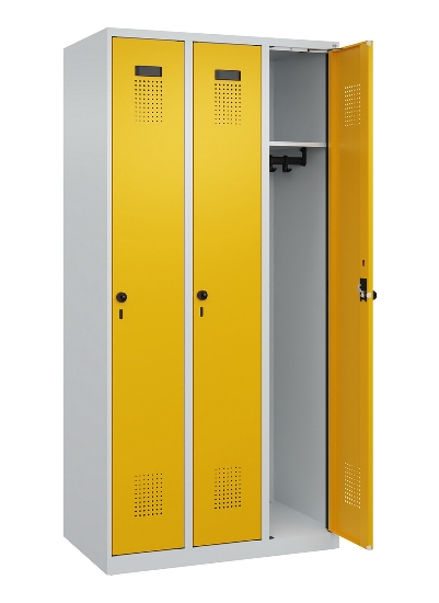 C+P Spind Evolo PLUS 049000-30 bodenstehend 3 Abt. 300mm Drehriegel (HxBxT) 1850x900x500mm 7035/0004