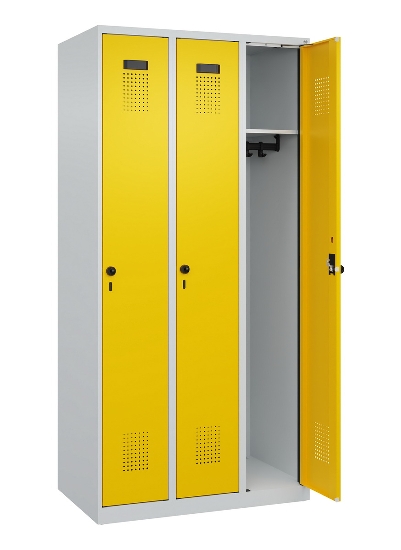 C+P Spind Evolo PLUS 049000-30 bodenstehend 3 Abt. 300mm Drehriegel (HxBxT) 1850x900x500mm 7035/0004