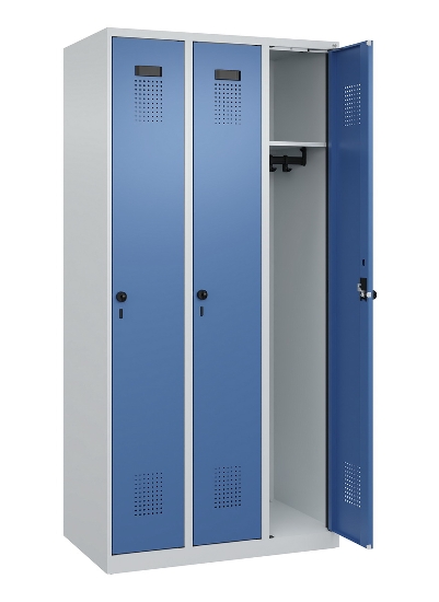 C+P Spind Evolo PLUS 049000-30 bodenstehend 3 Abt. 300mm Drehriegel (HxBxT) 1850x900x500mm 7035/0004