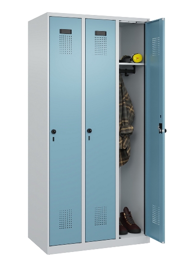 C+P Spind Evolo PLUS 049000-30 bodenstehend 3 Abt. 300mm Drehriegel (HxBxT) 1850x900x500mm 7035/0004