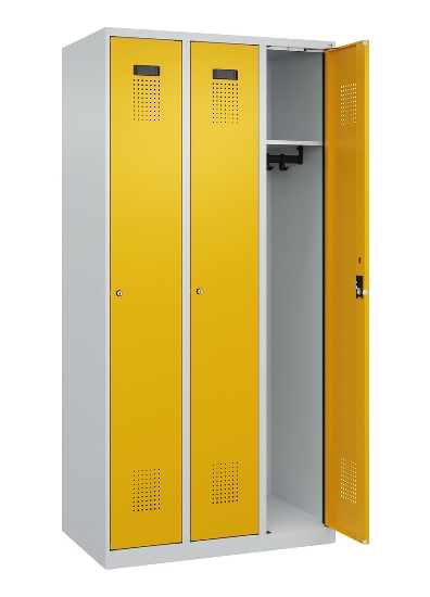 C+P Spind Evolo PLUS 049000-30 bodenstehend 3 Abt. 300mm Drehriegel (HxBxT) 1850x900x500mm 7035/0004